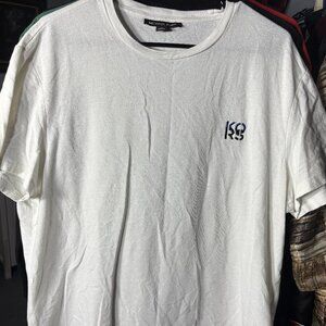 Michael Kors Textured White Short-Sleeve Tee T-Shirt w Embroidered Logo SZ XL
